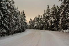Snowy road winter road